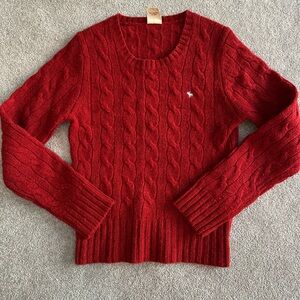 Vtg Abercrombie sweater XS women’s. 100%wool. Deep red color.
